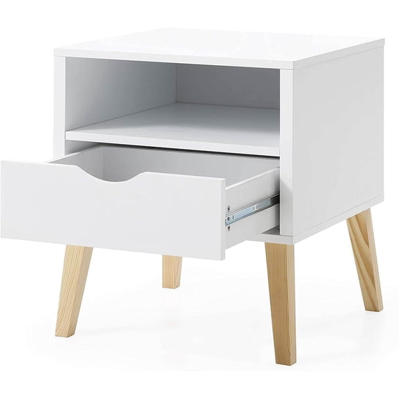 Dining Tables Mid-Century Modern Jeff Night Stand, End Table Bed Room Accent Side Table, White,Coffee Tables