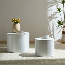 Dining Tables Nested table set 2 pieces, MDF coffee table set Living room/lounge area, White,Coffee Tables