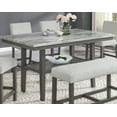 thumbnail image 1 of Dining Tables Selena 60" Rectangular Gray Faux Marble Counter Height Table with Storage Shelf & Gray Wood Legs,Wooden Dining Tables, 1 of 6