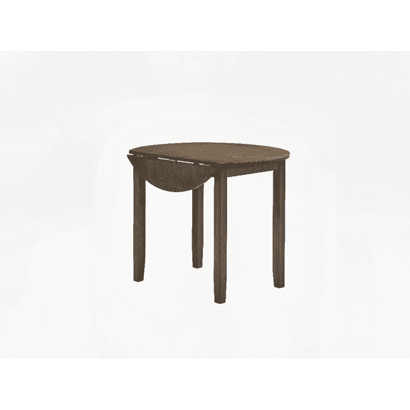 Damica Walnut Round Dining Table with Drop Leaf | Solid Rubber Wood & MDF | Suitable for Small Spaces & Family Meals