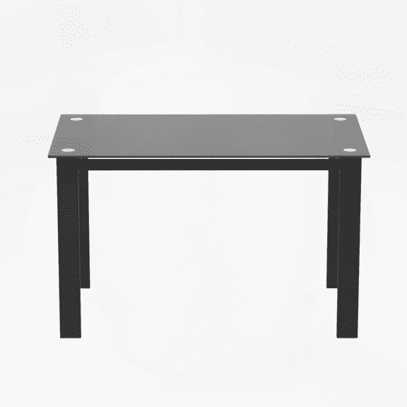 Dining Tables - Tempered Glass & Iron Tube, Easy Assembly for Small Living Rooms (Black, 52"X27.6"X29.5")