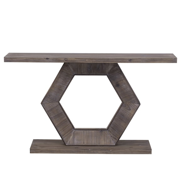 Dining Tables U_Style Modern Entryway Table with Innovative Hollow Hexagon Leg Structure and Premium Fir Veneer Finish for Sophistication,Suitable for Hallway, Entryway, Living Room,Coffee Tables