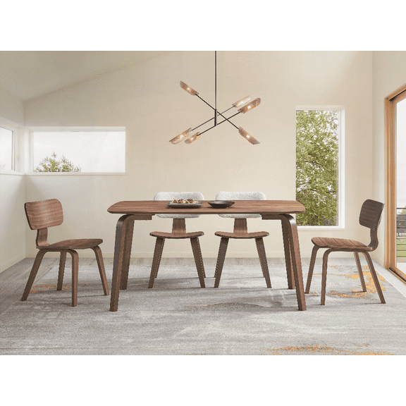 Casson Dining Table with Walnut Finish | Durable Rubber Wood | Space-Saving Design