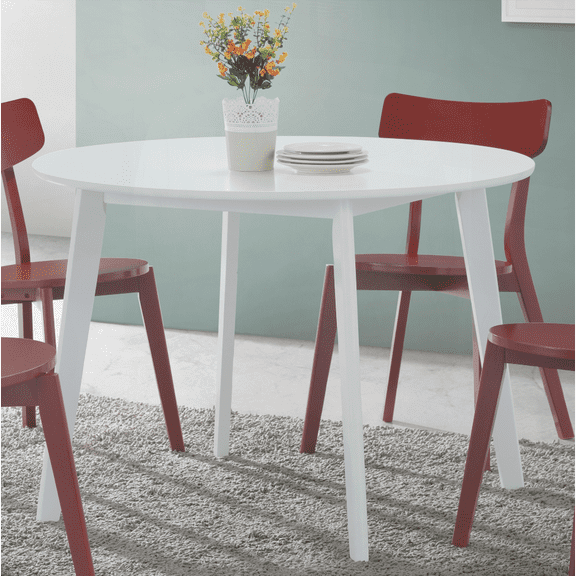 Roma Round Dining Table for Small Spaces | High-Quality MDF & Rubberwood | Easy Assembly