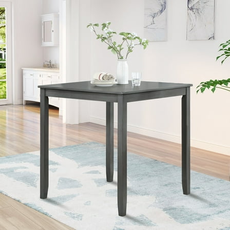 Dining Tables Wooden Dining Square Table, Kitchen Table for Small Space, 4 Person Counter Height Table, Gray, ONLY THE TABLE,Modern Dining Tables