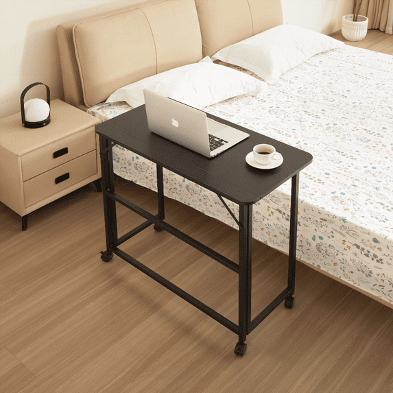 Folding Desk for Small Spaces - 31.5 Inches, 80*40 for Bedroom/Home Office, Black & Stable