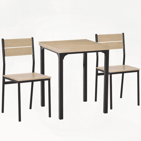 Dining Tables for Small Spaces - Linen Style, Easy Assembly, 4-Person Set, Black, 48L30W
