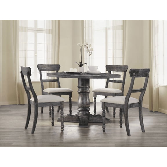 Leventis Weathered Gray Finish Dining Table for 4 | Small Space Dining Solution | Easy Assembly