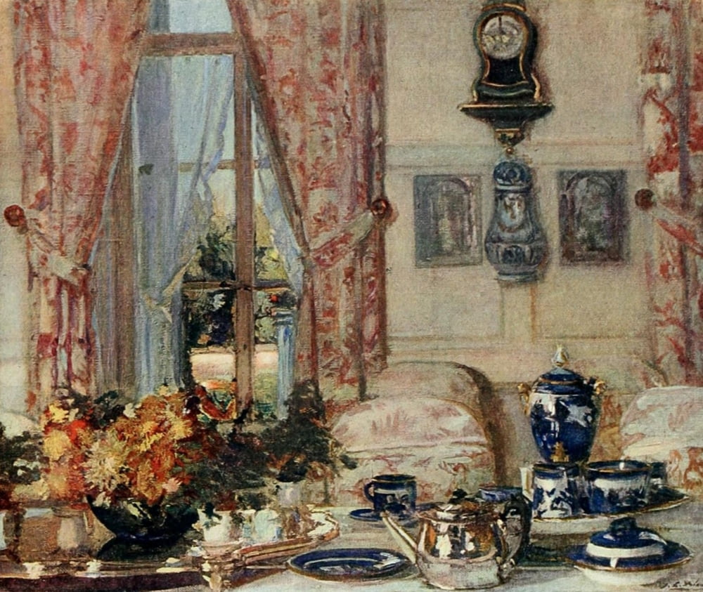 Dining room at Offranville The Studio 1909 Canvas Art - Jacques-emile Blanche (18 x 24)