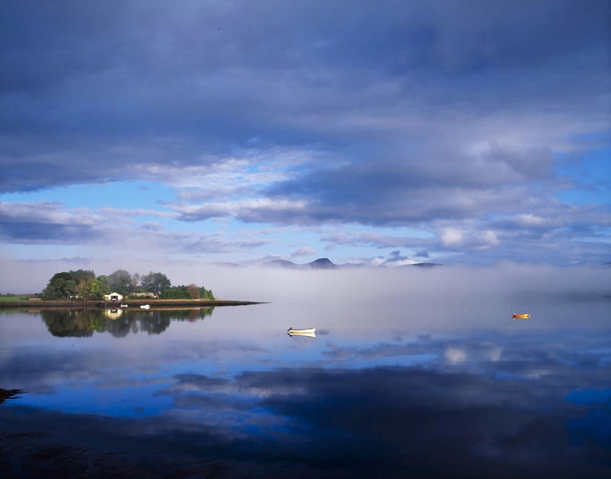 Dinish Island Kenmare Bay County Kerry Ireland River Scenic With Boats In The Distance Canvas Art - The Irish Image Collection Design Pics (17 x 13)