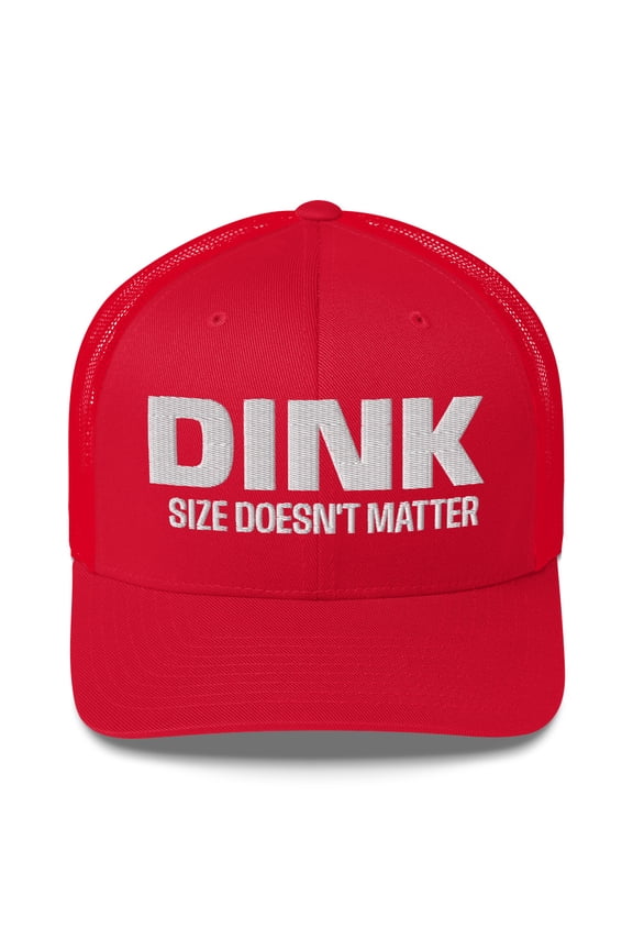 Dink Size Doesn't Matter Pickleball Hat - Trucker Cap (Red)