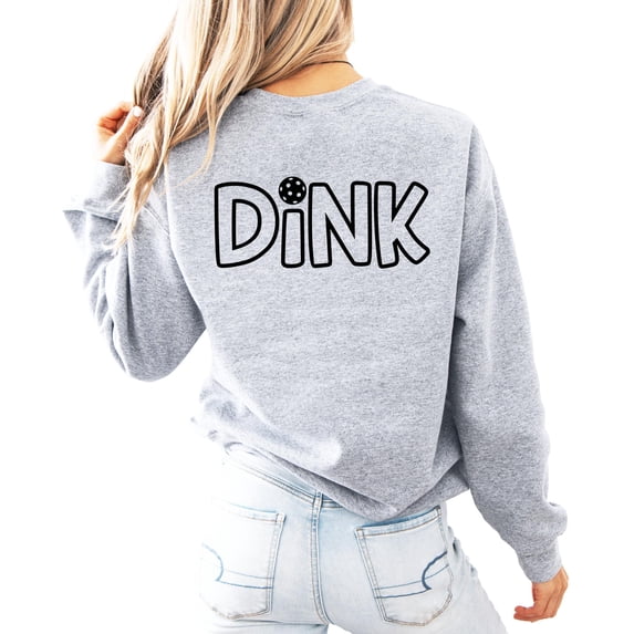 Dink Trendy Pickelball Sweatshirt for Men and Women Adult Sports Sweater Gray Sweatshirt Adult Small