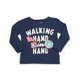 thumbnail image 1 of Dinky Souvenir - Little Girls Long Sleeve Top 31172-6 (navy hand), 1 of 3