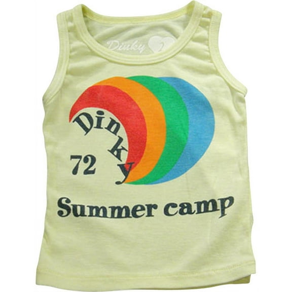 Dinky Souvenir by Gold Rush Outfitters - Little Girls Tank Top 16553-2 (pale yellow rainbow)