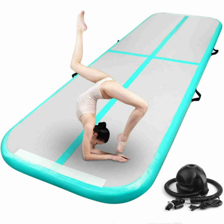 Dinling 6.6FT Air Track Inflatable Gymnastics Tumbling Mat W/ Pump Green,  4 Thickness