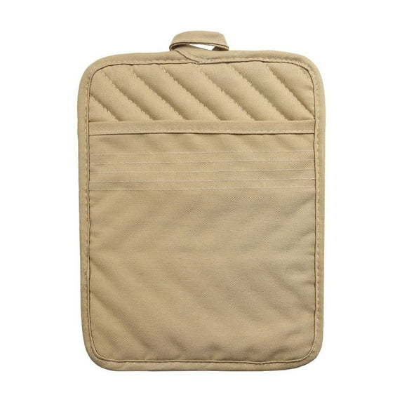 Dinmmgg 1Pack Pocket Cotton Kitchen Heat Resistant Coaster Potholder Kitchen Hot Pad Oven Mitts for Baking Cooking 7"x9" (Khaki)