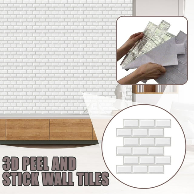 Dinmmgg 1Pc 3D Peel and Stick Wall Tiles 3D Tile Stickers Diy