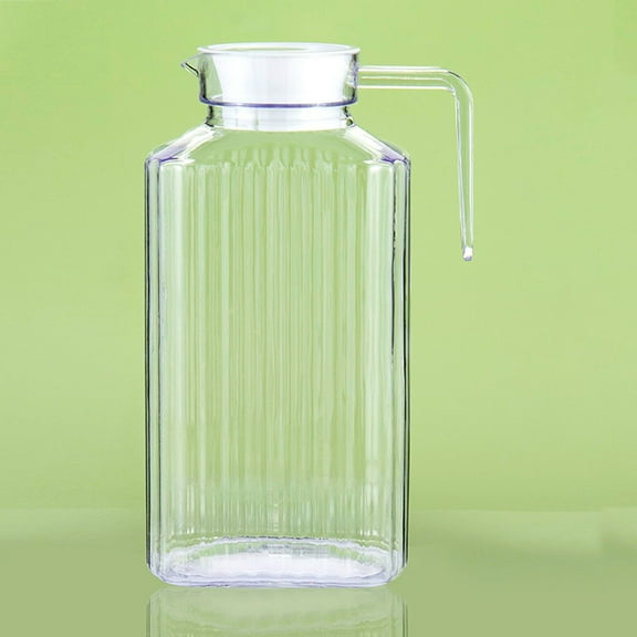 Dinmmgg 2.0L Shatterproof Acrylic Juice Pitcher with Leakproof Lid - Clear Beverage Dispenser for Iced Tea Cold Brew Water Bar Home Restaurant Commercial Use