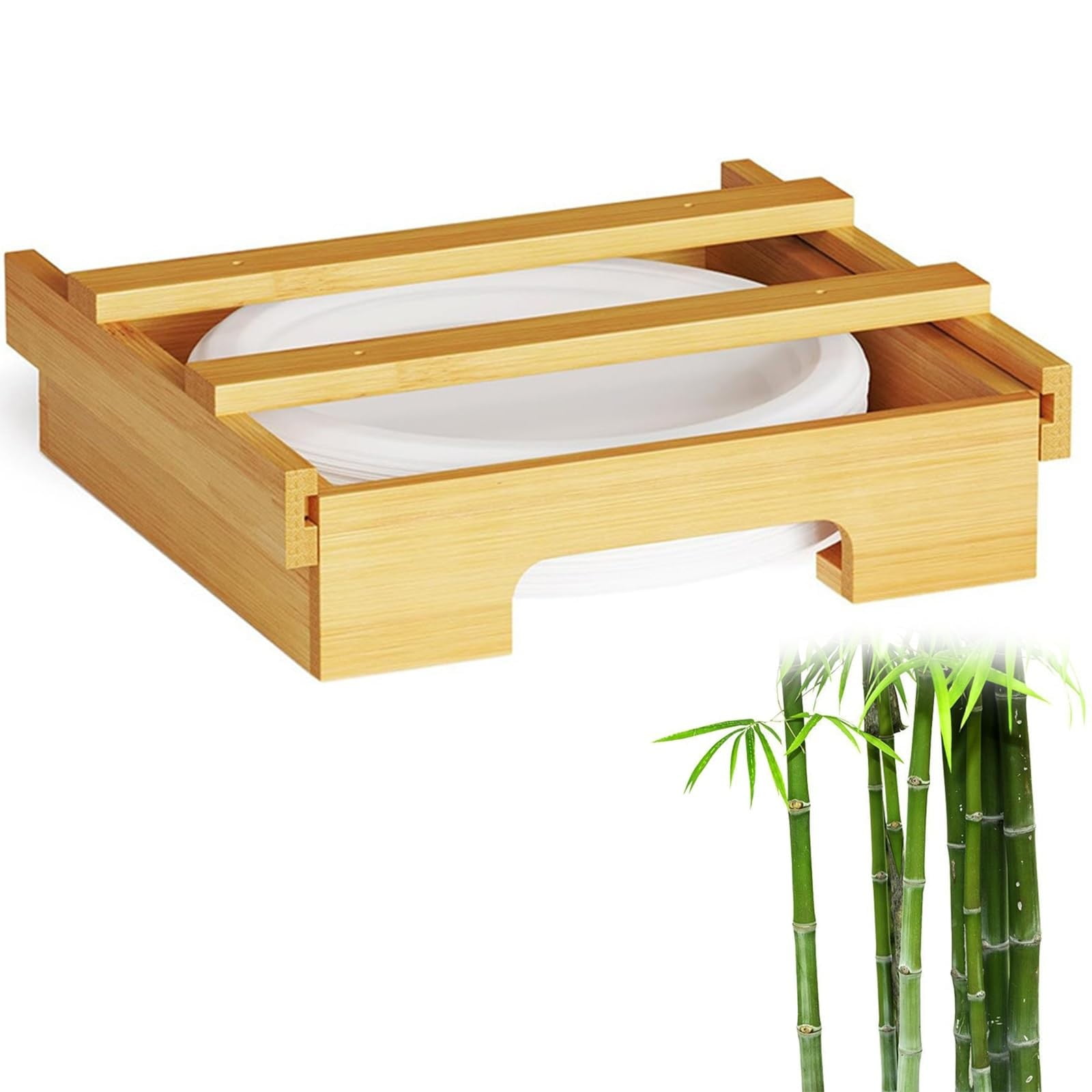 Dinmmgg 9 Inch Paper Plate Dispenser Under Plates Holder