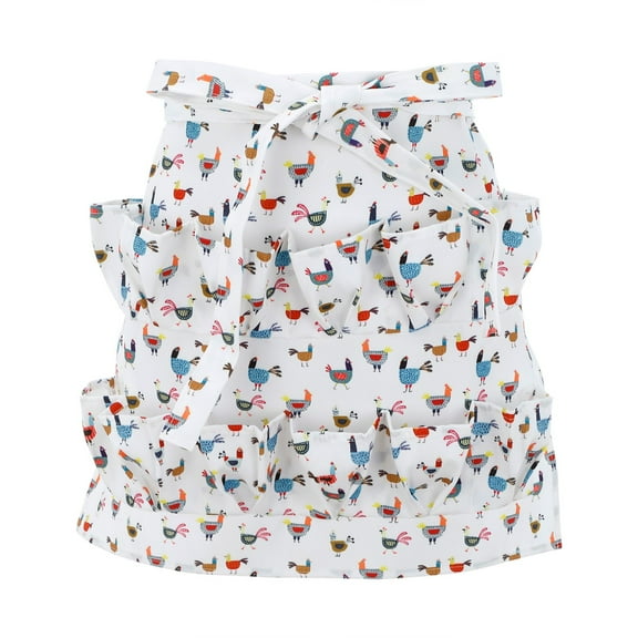 Dinmmgg Apron Sleeve Kitchen Supplies Chicken Eggs Apron with Pockets Apron for Fresh Eggs Collecting Gathering Apron Rooster Chicken Themed Gifts