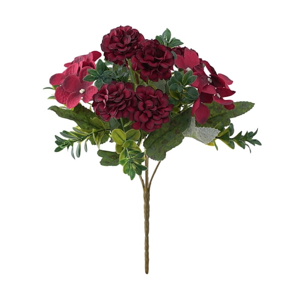 Dinmmgg Artificial Flower 16 Heads Silk Hydrangea Flower Bouquet Plants Home Decoration Wedding Flower Decorations Artificial Peony Flowers Fall Flower Arrangements Artificial Artificial Flower Wall