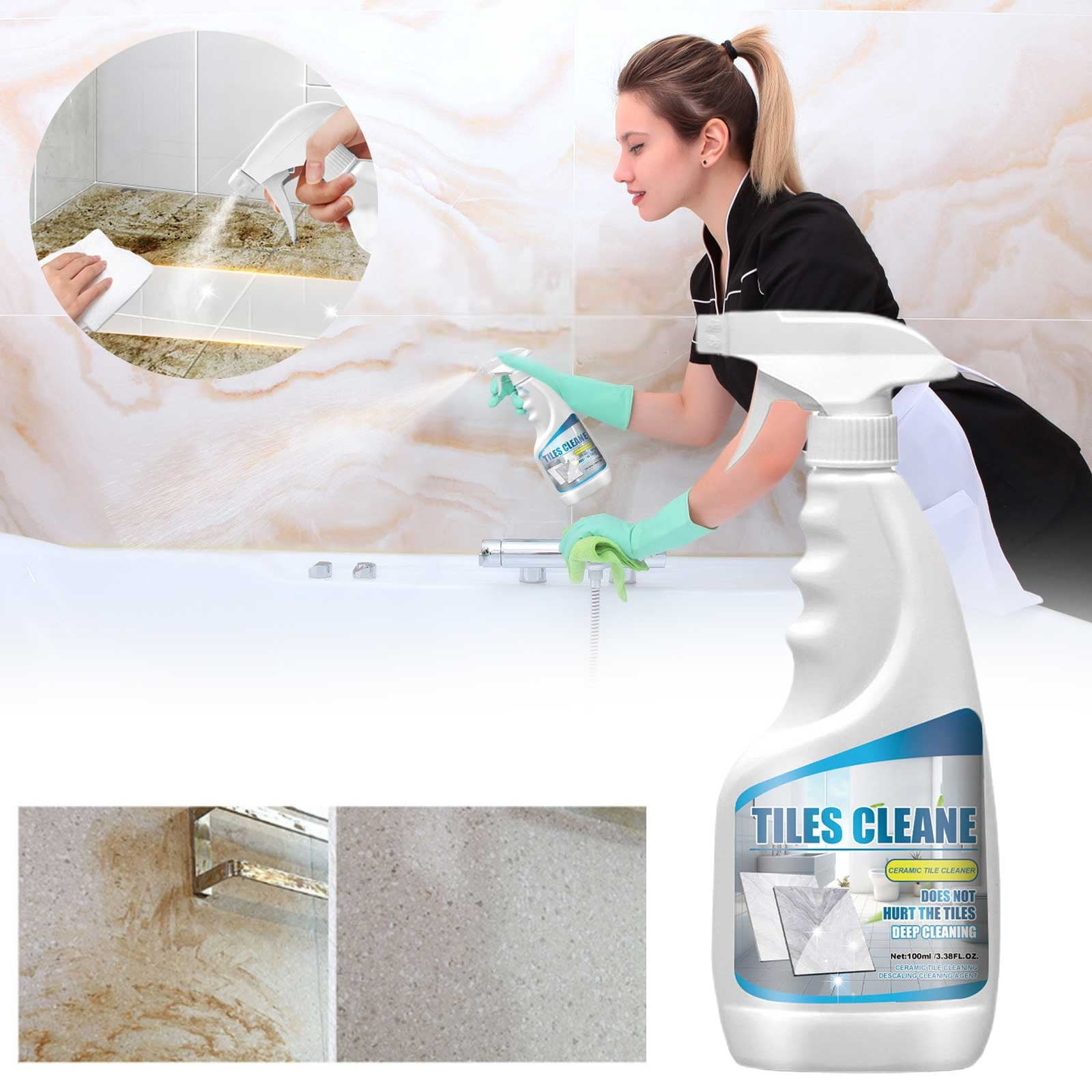 Dinmmgg Tile Grout Cleaner Sprayer Splash Toilet Cleaner Ceramic Floor ...