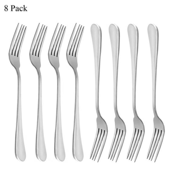 Yucurem Dinner Forks, 18/10 Heavy-Duty Stainless Steel Dinner Forks for Home use, Set Of 8, 8 Inches