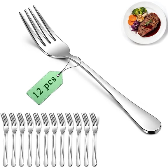 Dinner Forks Set 12pcs 7.28", Stainless Steel table Fork, Dessert Salad Forks, Flatware Silverware Fork for Home Kitchen, Restaurant, Hotel, Cost-Effective Bulk Value Dishwasher Safe