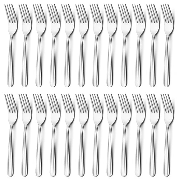 Dinner Forks Set of 24, Stainless Steel Dinner Forks, Mirror Polished Metal Table Forks, Dishwasher Safe Flatware Forks for Home, Kitchen, Restaurant, Party