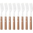thumbnail image 1 of Dinner Forks Set of 8, 304 Stainless Steel Silverware Forks, Table Forks Salad Forks Set, Mirror Polishing Dinner Fork with Wooden Handle, 7.9 Inches 8-Piece Dinner Fork, 1 of 5