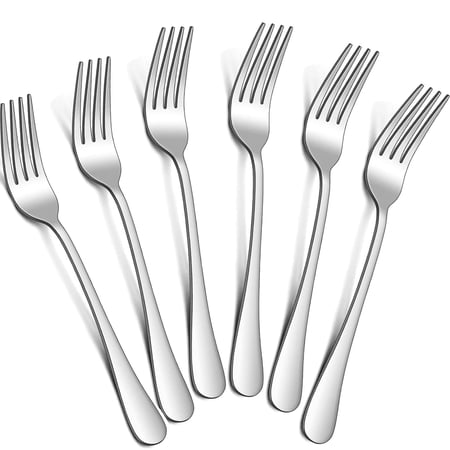 Dinner Forks Set,8 Inches Set of 6 Food Grade Stainless Steel Silverware Forks,Table Forks,Flatware Forks,Mirror Finish Dishwasher Safe,Use for Home,Kitchen or Restaurant