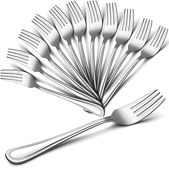 Dinner Forks Set of 12, 7.9 Inch Stainless Steel Forks for Home, Kitchen or Restaurant, Non-toxic & Mirror Polished, Easy to Clean & Dishwasher Safe