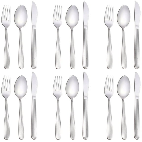 Dinner Forks, Spoons & Dinner Knives Set, Food Grade Stainless Steel Silverware Set, Mirror Polished, Flatware Set (18-Pack, Flatware Set)