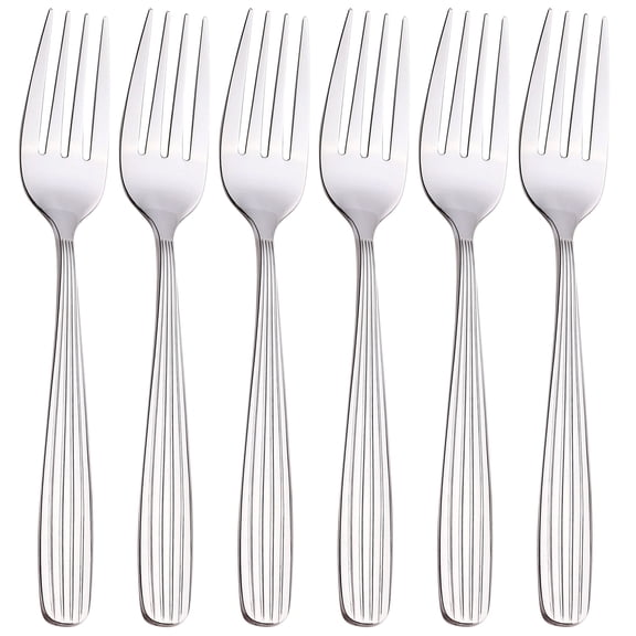 Dinner Forks, Spoons & Dinner Knives Set, Food Grade Stainless Steel Silverware Set, Mirror Polished, Flatware Set (6-Pack Dinner Forks)