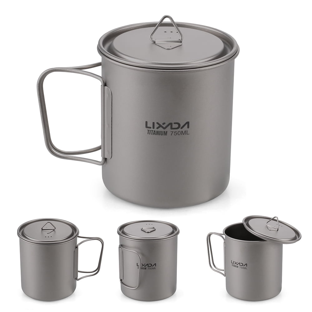 Lixada Tableware Set Aluminum Military Canteen Cup Wood Stove Set With Foldable main image 1