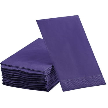 Dinner Napkins Disposable Guest Towels, Purple Beverage Napkins Soft and Absorbent Paper Napkins Dinner Size for Party, Wedding Or Every Day Use, 8” x 4.5” 2 Ply Party Napkins, Pack of 40 -By Amcrate