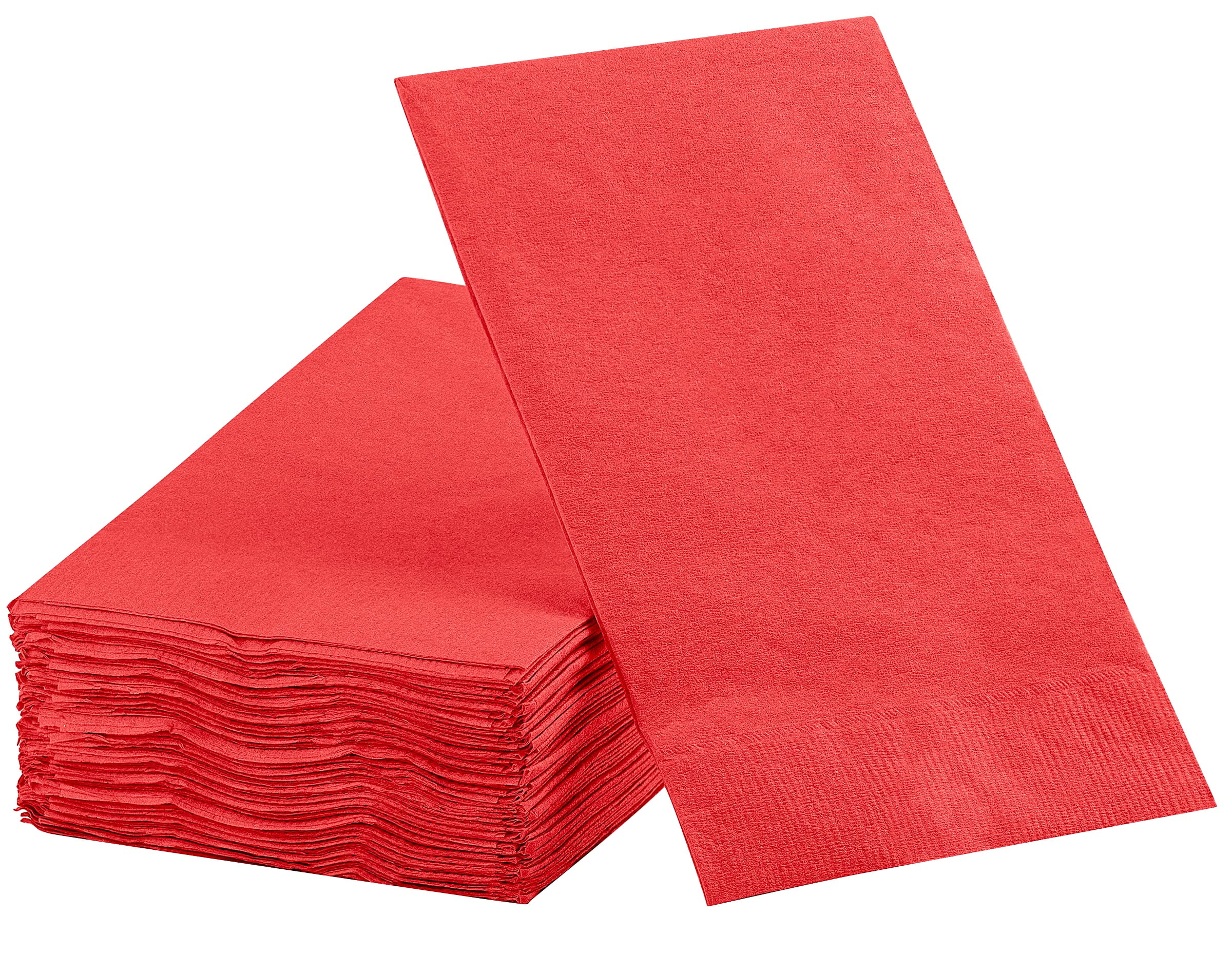 Dinner Napkins Disposable Guest Towels, Red Beverage Napkins Soft and Absorbent Paper Napkins