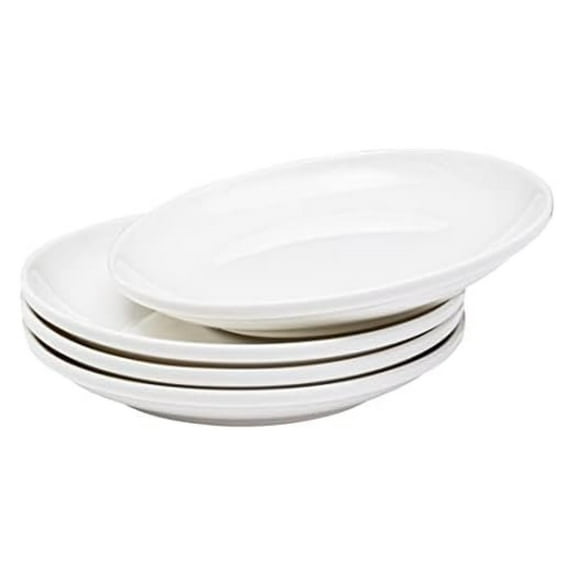Dinner Plate, Set of 4 White Plates, Ceramic Dinner Plates Set, Stackable 12 Inch Extra Large Dinner Plates for Every Day and Special Occasion,Microwave Safe 12" Dinner Plate