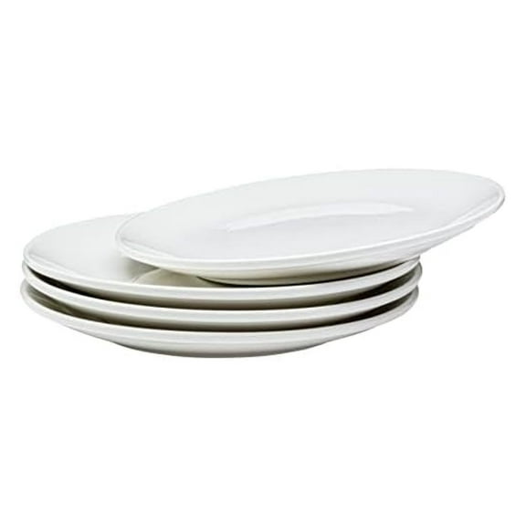 Dinner Plate, Set of 4 White Plates, Ceramic Dinner Plates Set, Stackable 9 Inch Dinner Plates for Every Day and Special Occasion, Restaurant Style, Dishwasher Safe, Microwave Safe 9" Dinner Plate