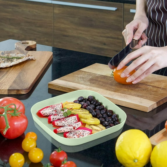 Dinner Plate, Square Fruit and Snack Tray, Reusable Plastic Bowl, Large Capacity, Easy to Clean, Durable, Versatile for Home, Parties