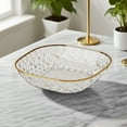 thumbnail image 1 of Dinner Plates - Gold-rimmed Square Plates, Food-grade Pet Plastic, Stackable Storage Design, Luxury Table Setting Upgrade, 1 of 8