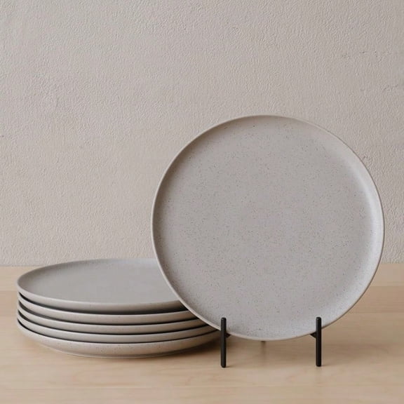 Dinner Plates Set Of 6 Chip And Scratch Resistant Sandstone Gray 10.5 Inch