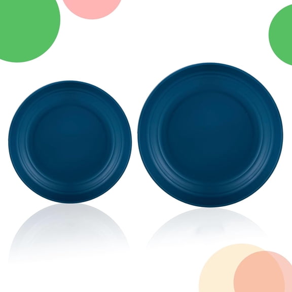 Dinner Plates Unbreakable Wheat Straw Plates Set of 12 Alternative for Plastic Plates Reusable for Kitchen Dishwasher Safe