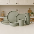 thumbnail image 1 of Dinner Plates and Bowls Set,12 Piece Stoneware Dinnerware Sets With Mugs Microwave And Dishwasher Safe Stackable Matte Glaze Kitchenware, 1 of 9