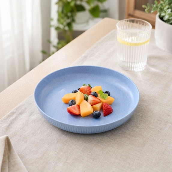 Dinner Plates with Deep Rim for Serving Salad and Pasta, Microwave and Dishwasher Safe Reusable Plates