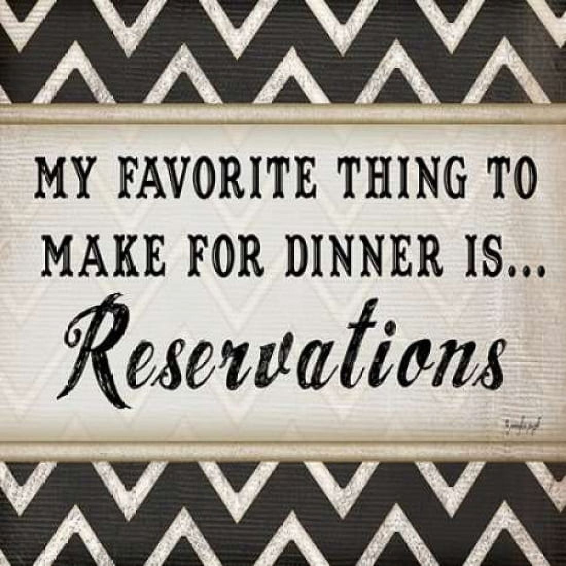 Dinner Reservations Chevron Canvas Art - Jennifer Pugh (24 x 24)