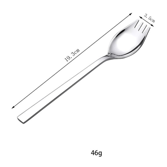 Clispeed 1Pc Heavy Duty Long Handle Stainless Steel Cream Spoon Plated Silver Kitchen Utensil