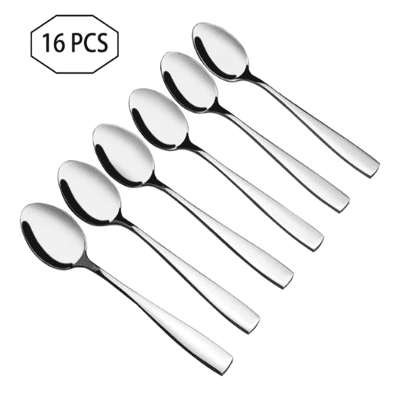 Dinner Spoon Set,16 Pcs 7.4" Tablespoons,Premium Food Grade Stainless Steel Spoons,Durable Metal Spoons,Tablespoon,Silverware Spoons Only,Mirror Finish & Dishwasher Safe,Use for Home,Restaurant