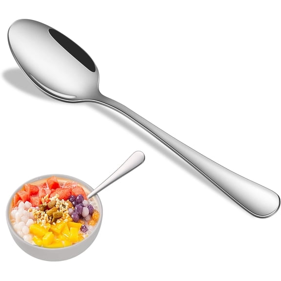 Dinner Spoon Set,8-Piece 7.3 Inch Soup Spoons,Premium Food Grade Stainless Steel Table Spoon,Durable Metal Tablespoon,Dishwasher Safe Silverware Spoons