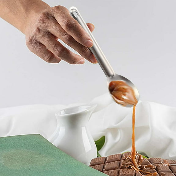 Dinner Spoon,Stainless Steel Camping Long-handled Extended Coffee Stirrer Dessert Spoon Fork, for Stirring Coffee,Enjoying Desserts,or Even Camping Meals,Durability and Resistance to Rust